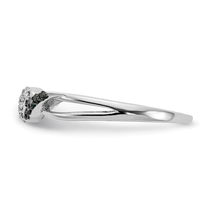 14K Weißgold Ring mit blauen und weißen natürlichen Diamanten, Twist-Design