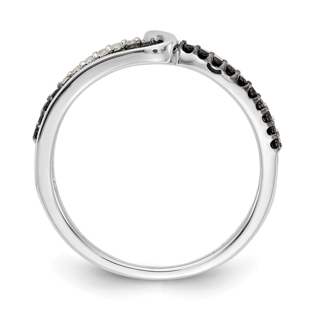 14K Weißgold Ring mit blauen und weißen natürlichen Diamanten