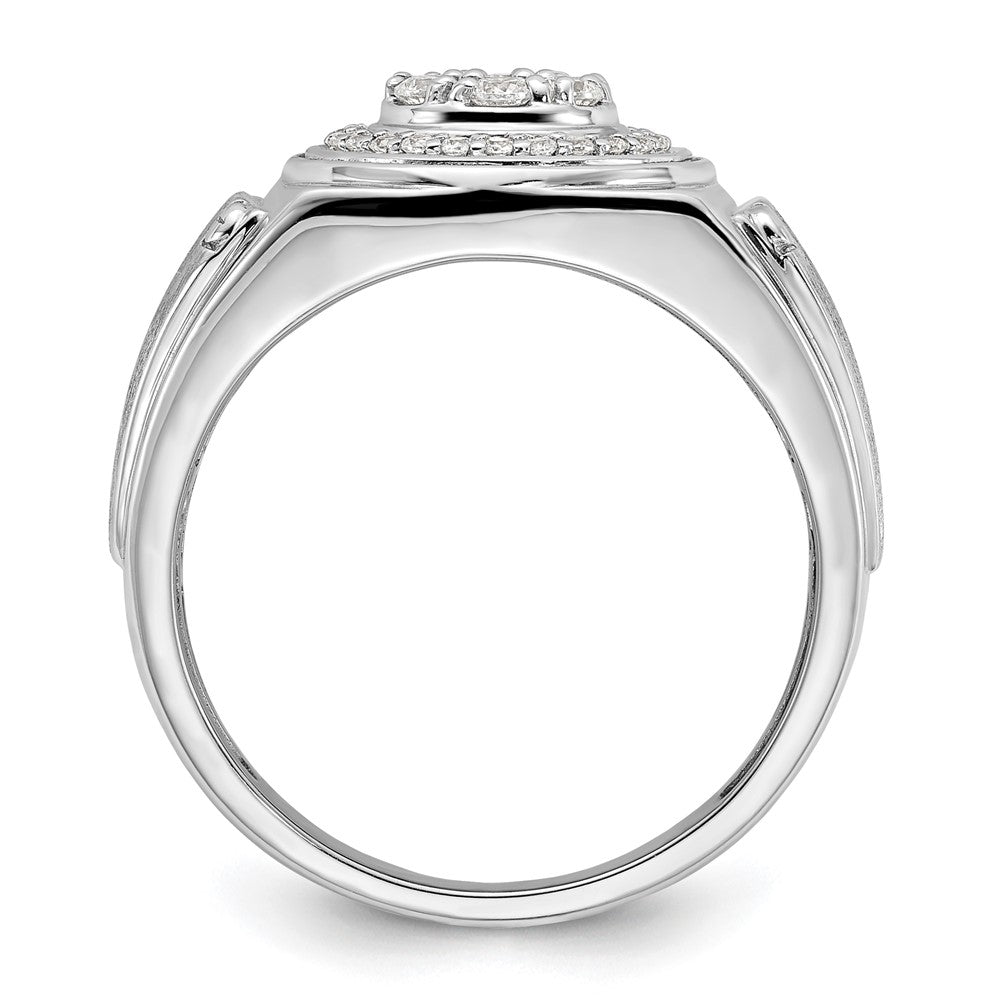 14K Weißgold Ring mit 0,5 ct. laborgezüchteten Diamanten VS/SI+ G+ für Herren