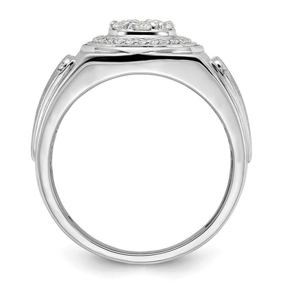 14K Weißgold Ring mit 0,5 ct. laborgezüchteten Diamanten VS/SI+ G+ für Herren