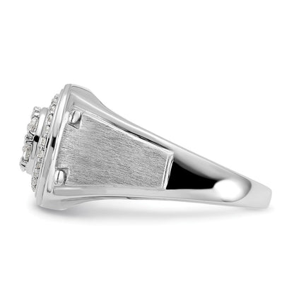 14K Weißgold Ring mit 0,5 ct. laborgezüchteten Diamanten VS/SI+ G+ für Herren
