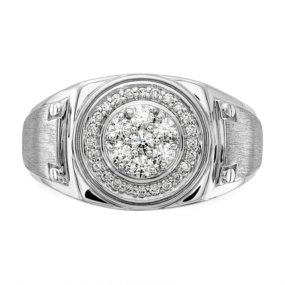 14K Weißgold Ring mit 0,5 ct. laborgezüchteten Diamanten VS/SI+ G+ für Herren