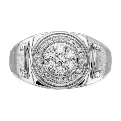 14K Weißgold Ring mit 0,5 ct. laborgezüchteten Diamanten VS/SI+ G+ für Herren