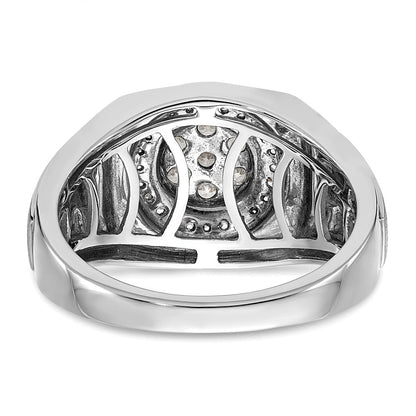 14K Weißgold Ring mit 0,5 ct. laborgezüchteten Diamanten VS/SI+ G+ für Herren