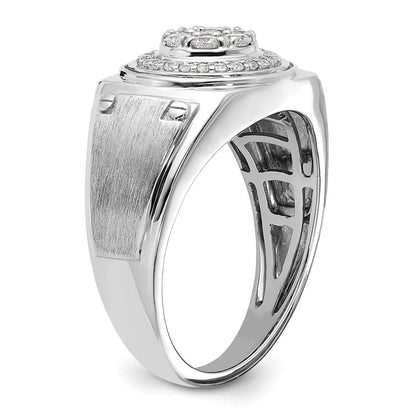 14K Weißgold Ring mit 0,5 ct. laborgezüchteten Diamanten VS/SI+ G+ für Herren