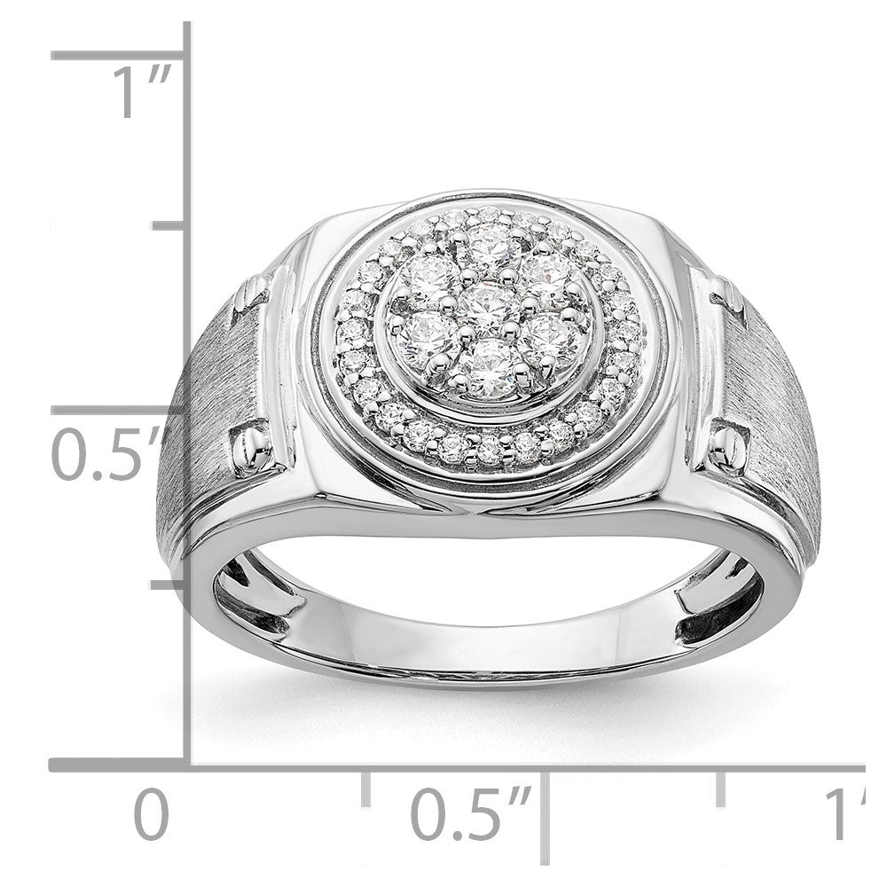 14K Weißgold Ring mit 0,5 ct. laborgezüchteten Diamanten VS/SI+ G+ für Herren