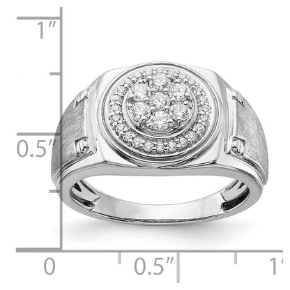 14K Weißgold Ring mit 0,5 ct. laborgezüchteten Diamanten VS/SI+ G+ für Herren