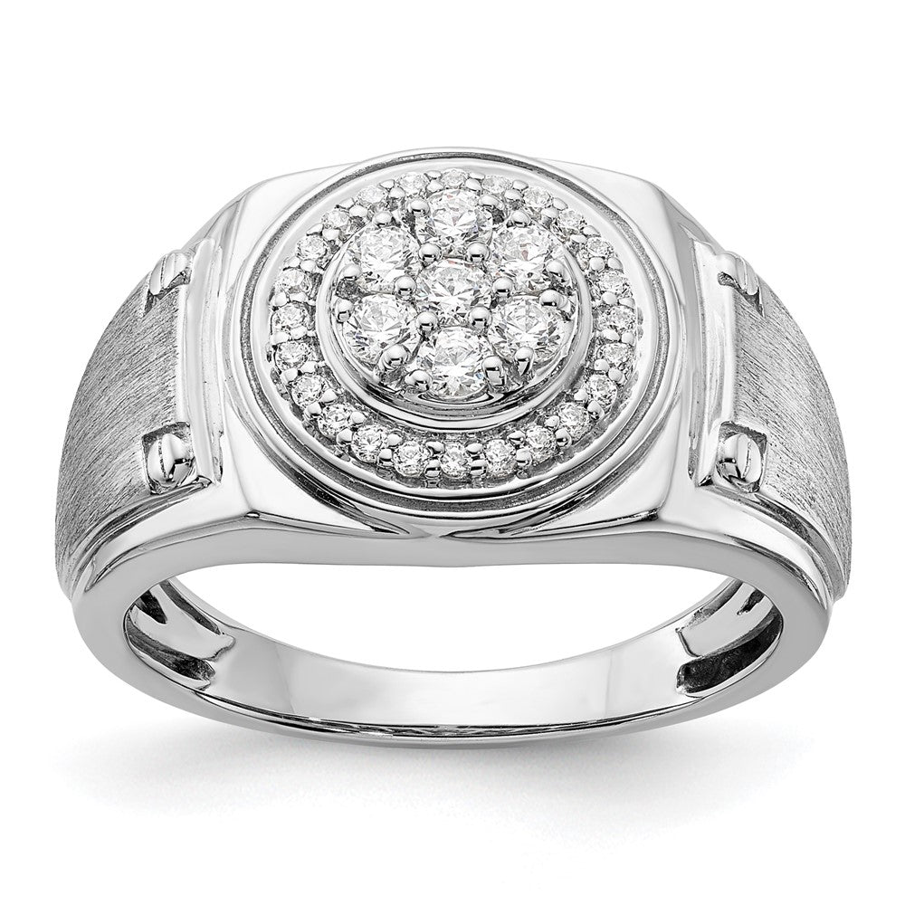 14K Weißgold Ring mit 0,5 ct. laborgezüchteten Diamanten VS/SI+ G+ für Herren