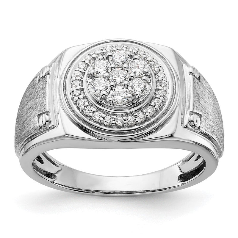 14K Weißgold Ring mit 0,5 ct. laborgezüchteten Diamanten VS/SI+ G+ für Herren