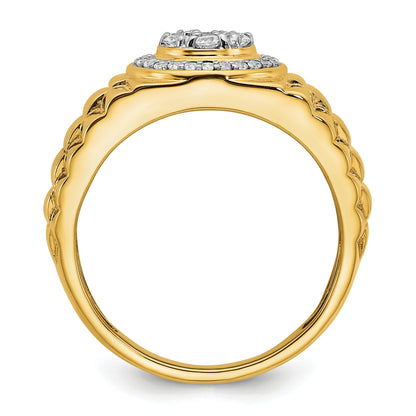 10K Gelbgold Herrenring mit 0,5 ct. Labor-gezüchteten Diamanten VS/SI+ G+