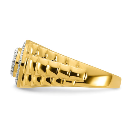 10K Gelbgold Herrenring mit 0,5 ct. Labor-gezüchteten Diamanten VS/SI+ G+