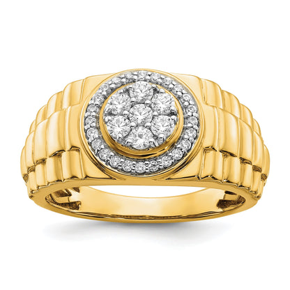 10K Gelbgold Herrenring mit 0,5 ct. Labor-gezüchteten Diamanten VS/SI+ G+