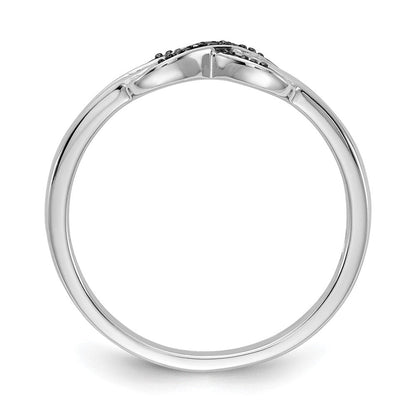 14K Weißgold Schwarz und Diamant X Ring