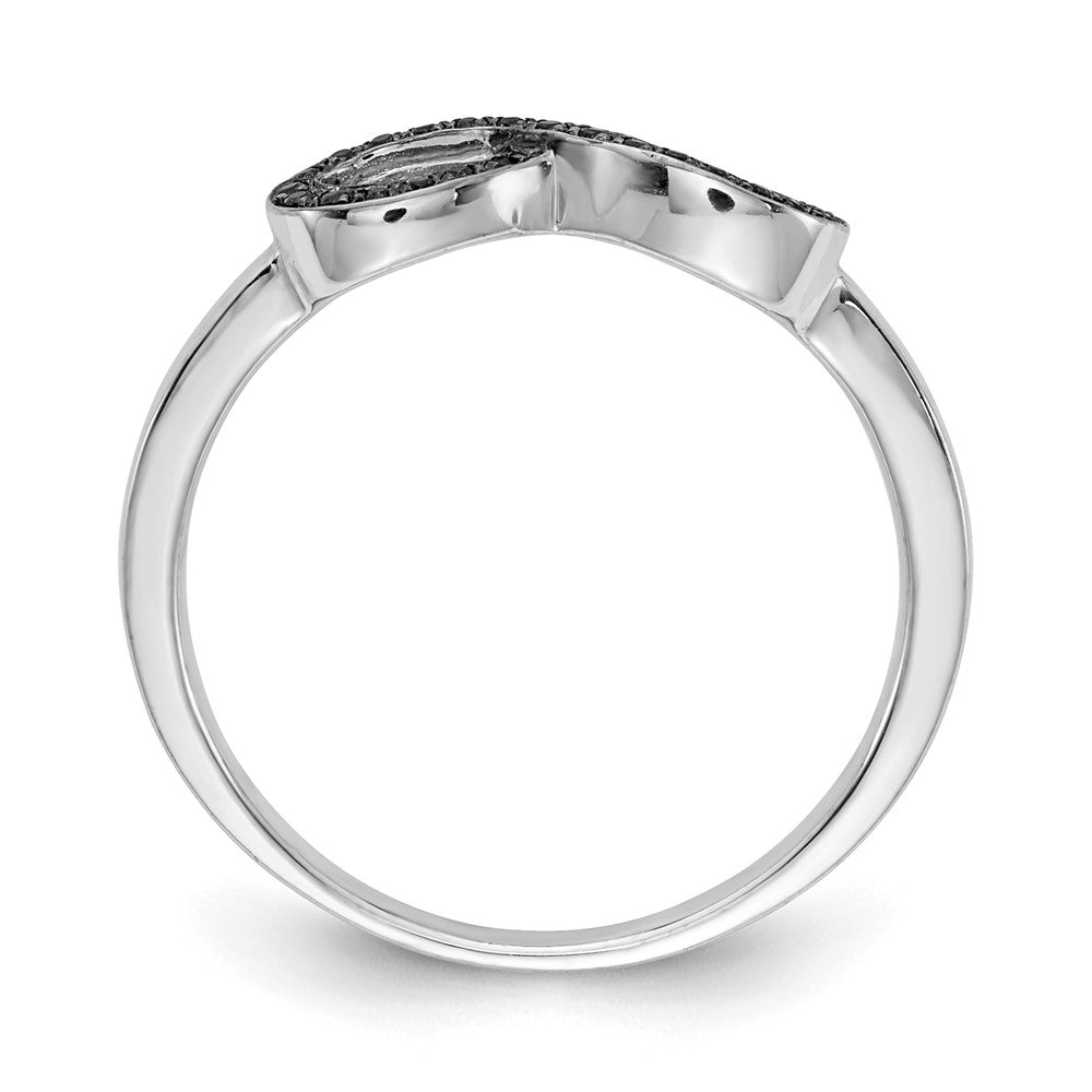 14K Weißgold Schwarz Diamant Unendlichkeit Ring (size 6.75 Nur)