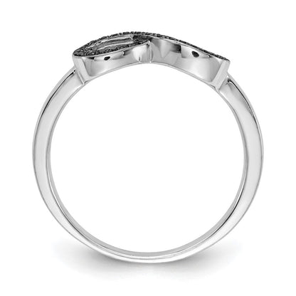 14K Weißgold Schwarz Diamant Unendlichkeit Ring (size 6.75 Nur)