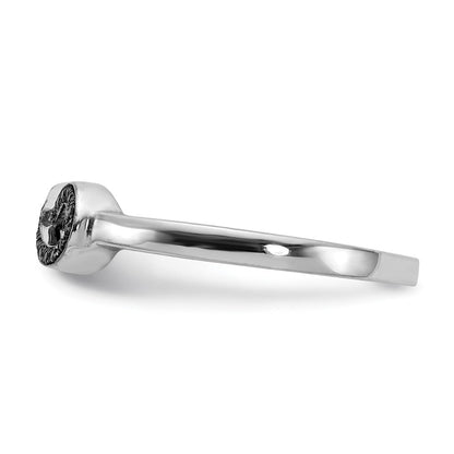 14K Weißgold Schwarz Diamant Unendlichkeit Ring (size 6.75 Nur)