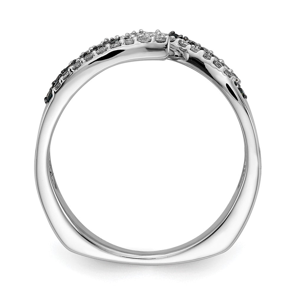 14K Weißgold Blau/white Fantasie Diamant Ring