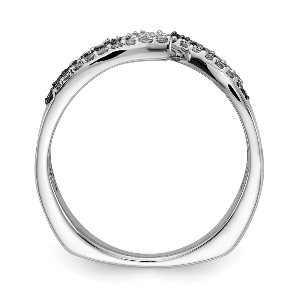 Ring aus 14K Weißgold mit natürlichen blauen und weißen Diamanten, 0,49 ct