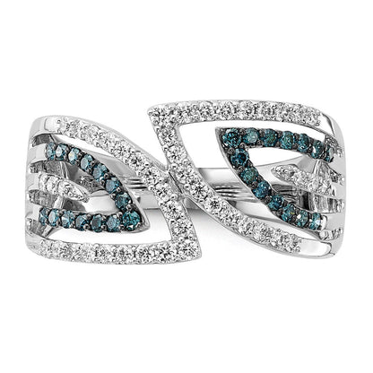 14K Weißgold Blau/white Fantasie Diamant Ring