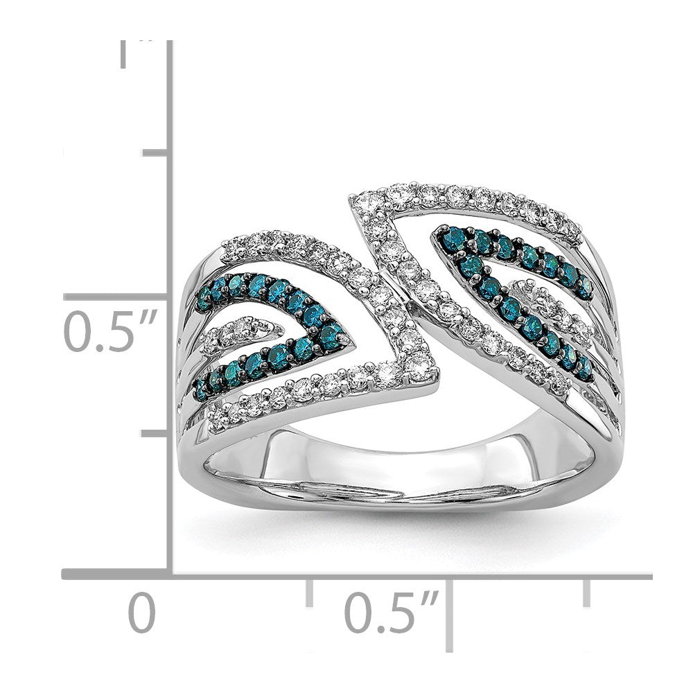 14K Weißgold Blau/white Fantasie Diamant Ring