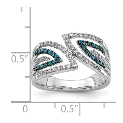 14K Weißgold Blau/white Fantasie Diamant Ring