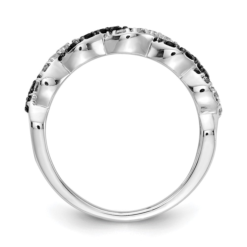 14K Weißgold Schwarz/white Diamant Gedreht Ring