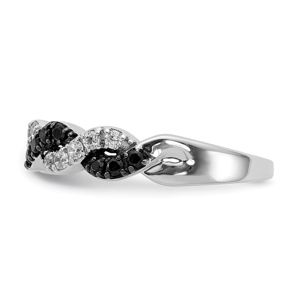14K Weißgold Schwarz/white Diamant Gedreht Ring