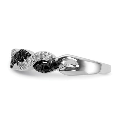 14K Weißgold Schwarz/white Diamant Gedreht Ring
