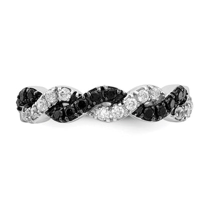 14K Weißgold Schwarz/white Diamant Gedreht Ring