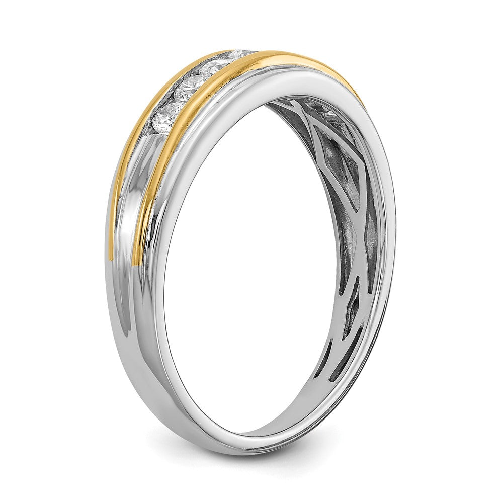 14K Weiß- und Gelbgold Ring mit echten Diamanten für Herren