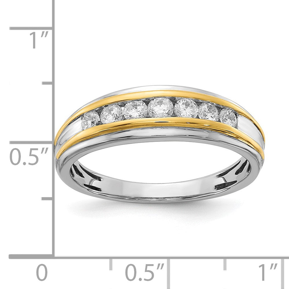 14K Weiß- und Gelbgold Ring mit echten Diamanten für Herren