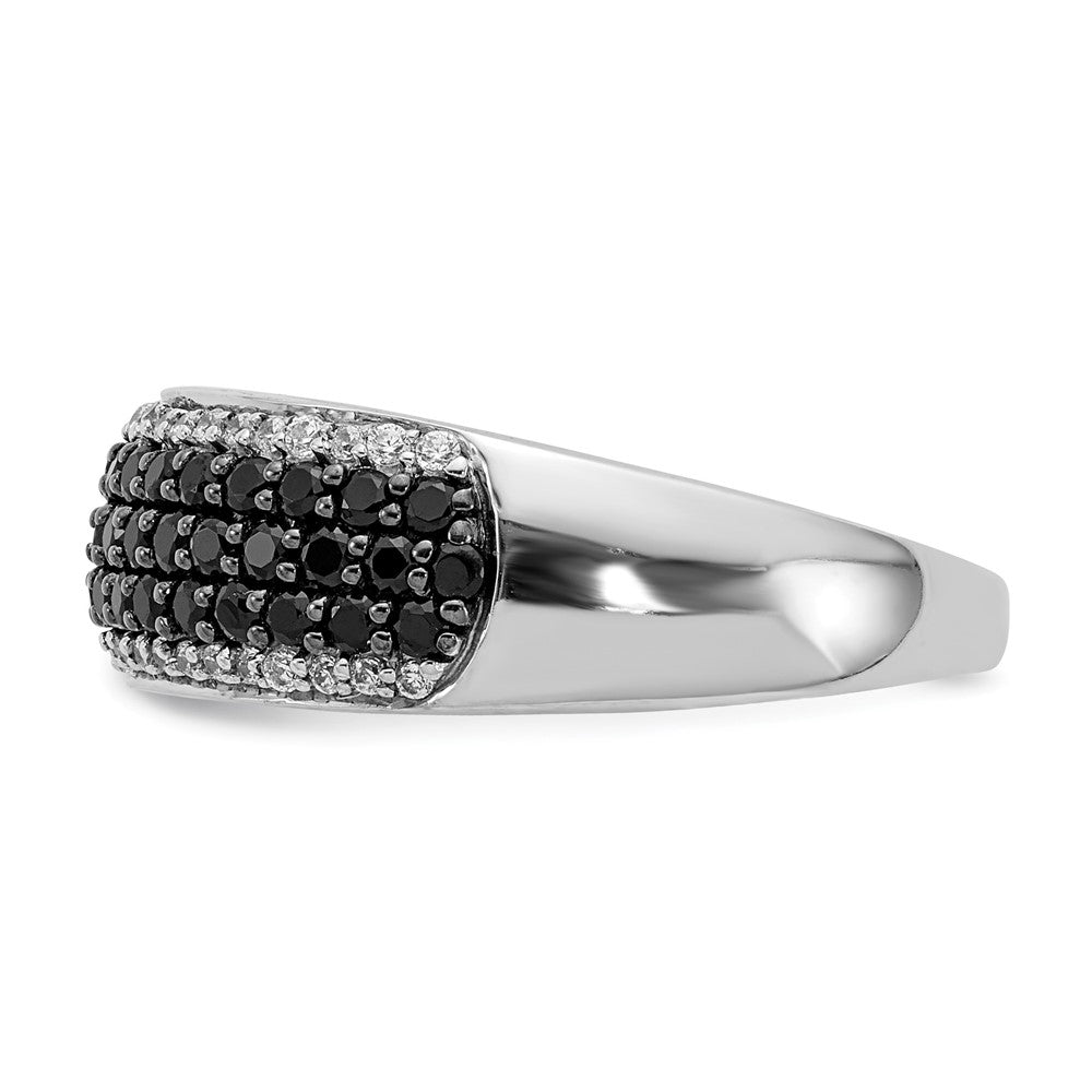 14K Weißgold und Schwarz Diamant Ring