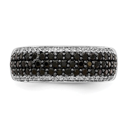 14K Weißgold und Schwarz Diamant Ring