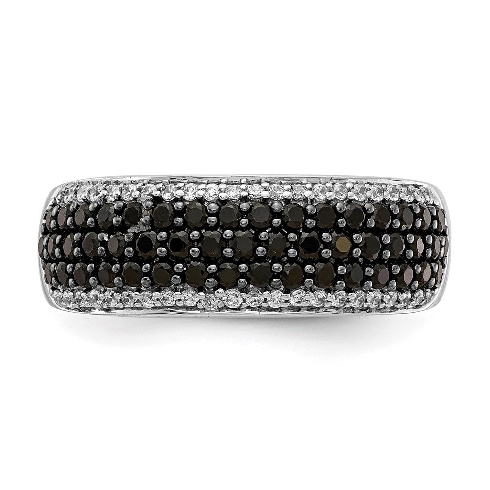14K Weißgold Ring mit schwarzen Diamanten