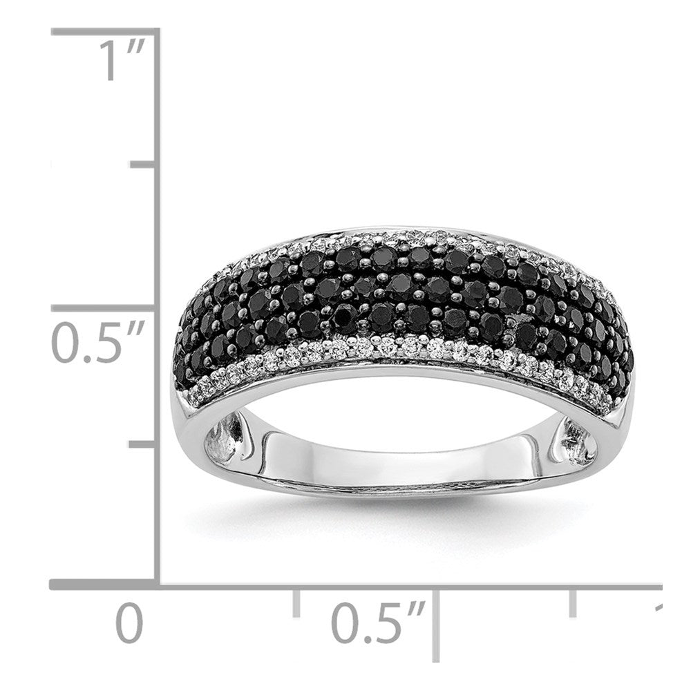 14K Weißgold und Schwarz Diamant Ring