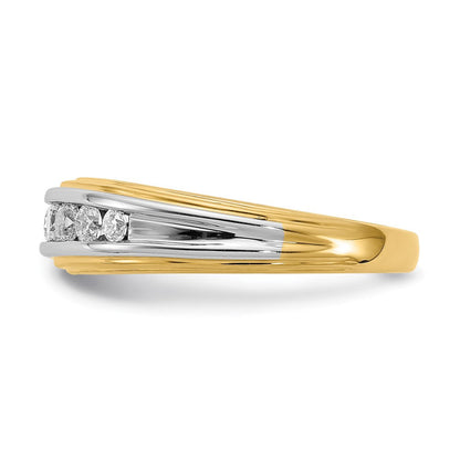 14K Gelb- und Weißgold Ring mit echten Diamanten für Herren