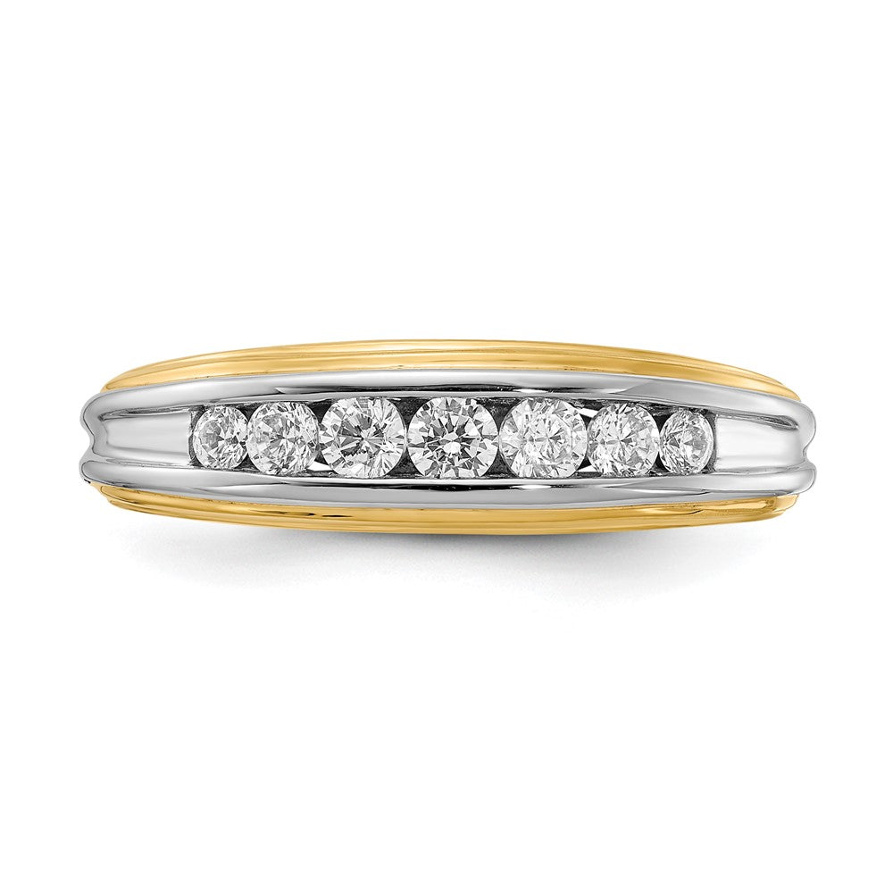 14K Gelb- und Weißgold Ring mit echten Diamanten für Herren