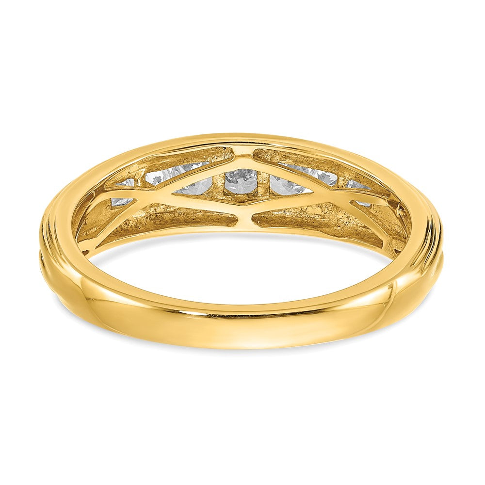 14K Gelb- und Weißgold Ring mit echten Diamanten für Herren