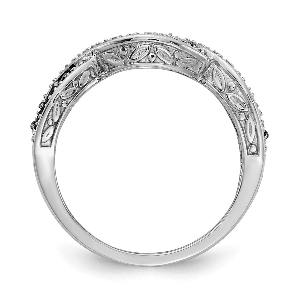 14K Weißgold und Schwarz Diamant Gedreht Ring