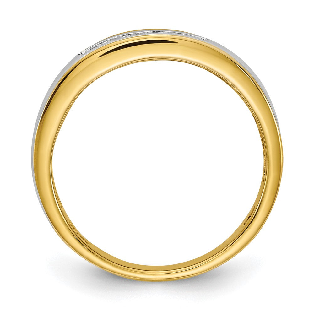 14K Gelb- & Weißgold Herrenring mit echten Diamanten