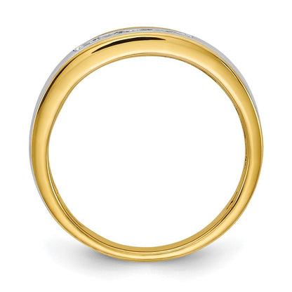 14K Gelb- & Weißgold Herrenring mit echten Diamanten