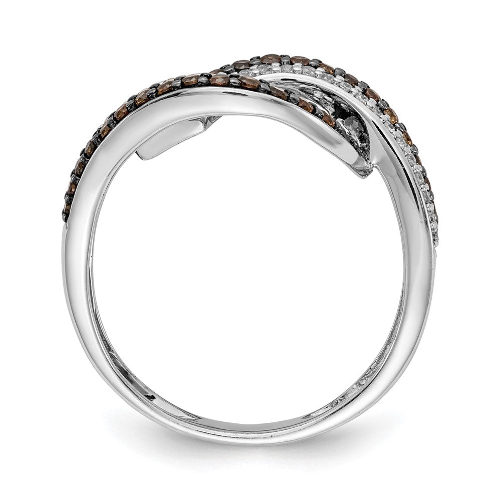 14K Weißgold Champagne Diamant Schwarz Rhodium Ring