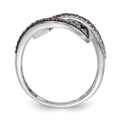 14K Weißgold Champagne Diamant Schwarz Rhodium Ring