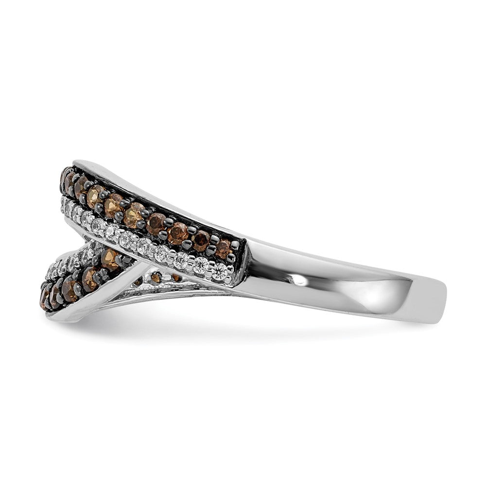 14K Weißgold Champagne Diamant Schwarz Rhodium Ring