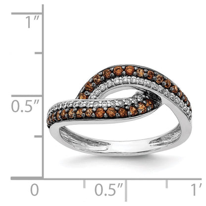 14K Weißgold Champagne Diamant Schwarz Rhodium Ring