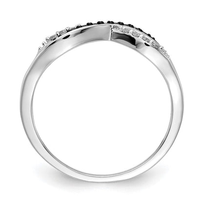 14K Weißgold mit Blau und Diamant Crisscross Ring