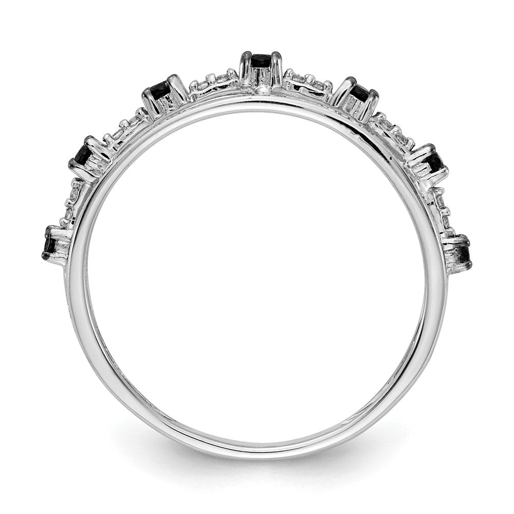 14K Weißgold Ring mit schwarzen und weißen Diamanten