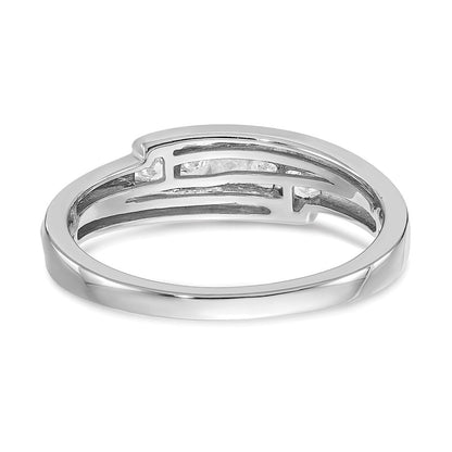 14K Weiß- und Gelbgold Herrenring mit echten Diamanten