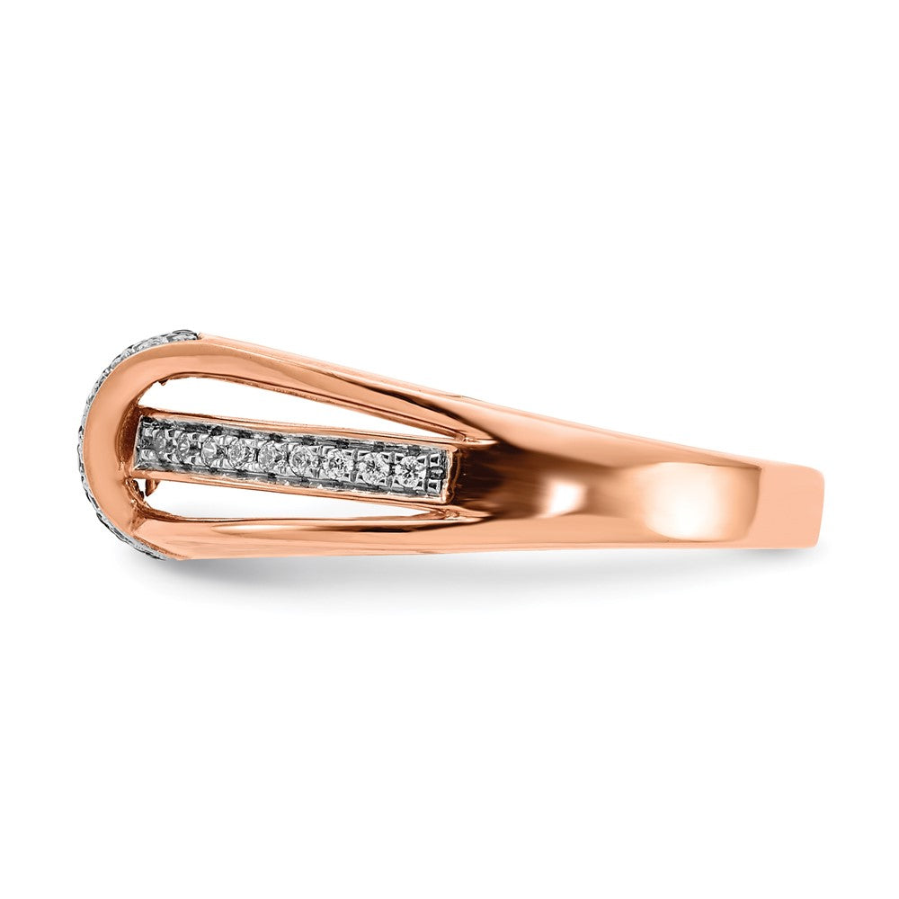 14K Roségold Weiß und Champagne Diamant Ring