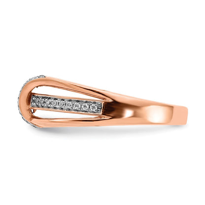 14K Roségold Weiß und Champagne Diamant Ring